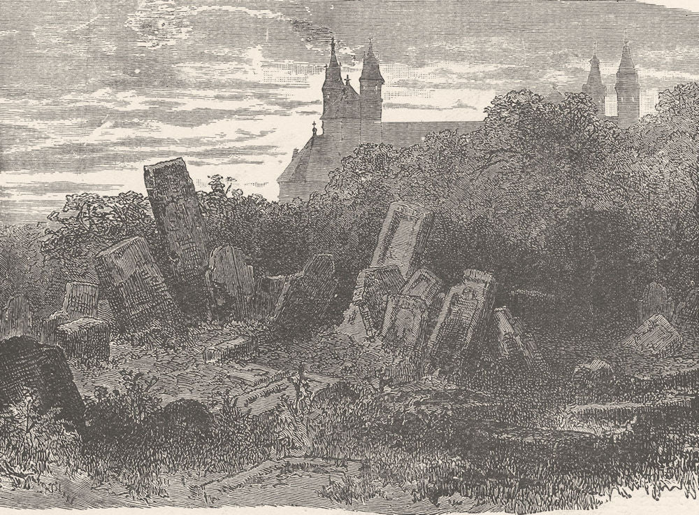 GERMANY. Jewish Burial ground, Worms 1903 old antique vintage print picture